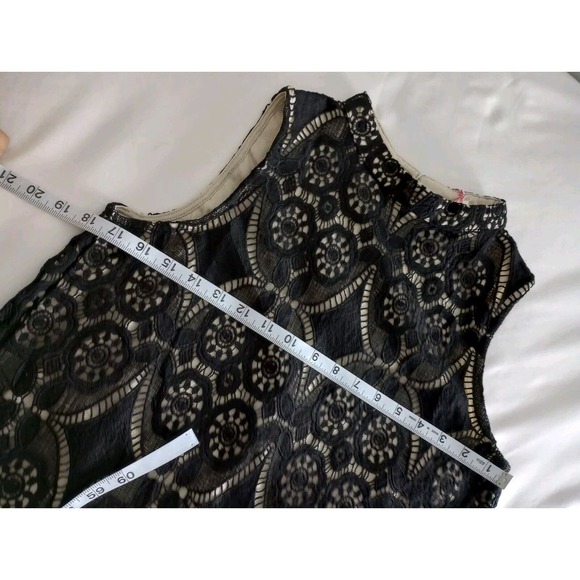 Umgee 60s 80s Black Lace Shift Dress Nude Lining Halter A Line Shift Size S Goth - Picture 7 of 9